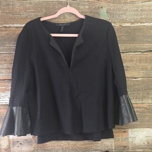 BCBGMaxAzria Black Blouse with Silver Accents